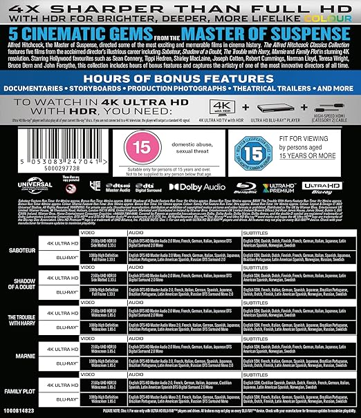 ALFRED HITCHCOCK: CLASSICS COLLECTION VOL.2 4K Ultra-HD Blu-ray