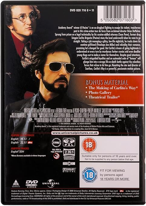 CARLITO'S WAY DVD