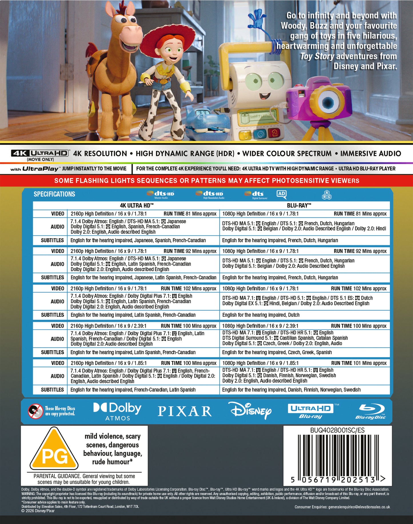 Disney Pixar's Toy Story - 5 Movie Collection UHD/BLU-RAY - PRE-ORDER-5-OCTOBER-2026