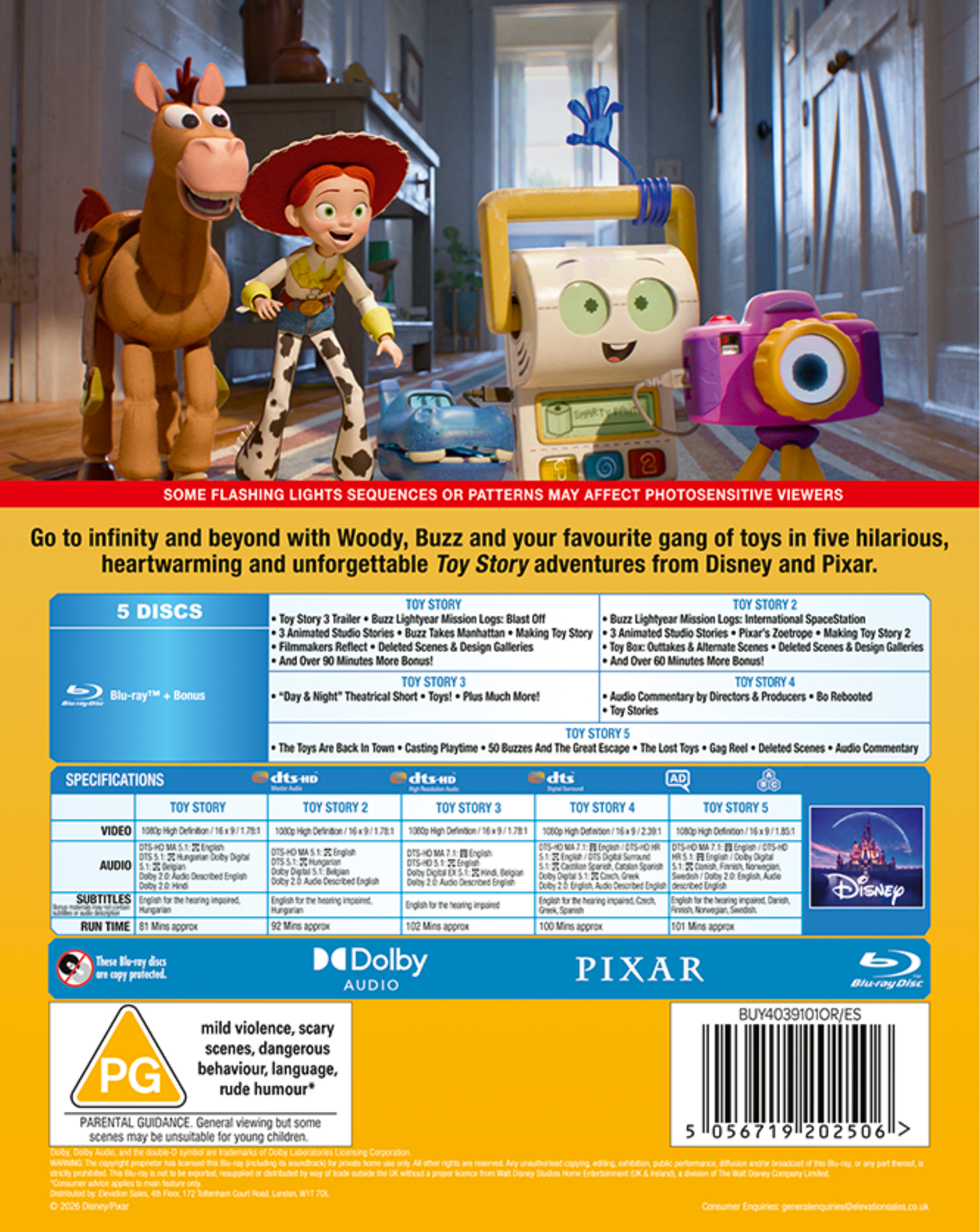 Disney Pixar's Toy Story - 5 Movie Collection BLU-RAY - PRE-ORDER-5-OCTOBER-2026
