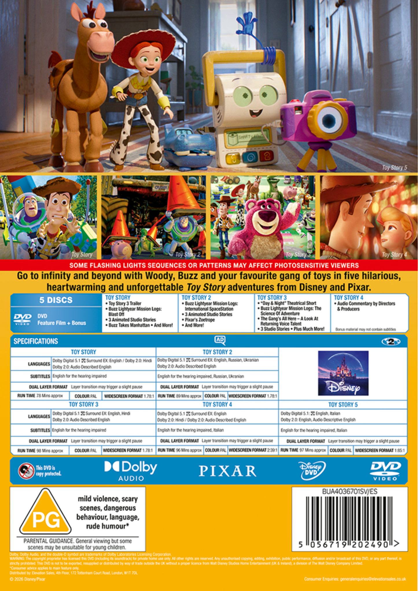 Disney Pixar's Toy Story - 5 Movie Collection DVD - PRE-ORDER-5-OCTOBER-2026