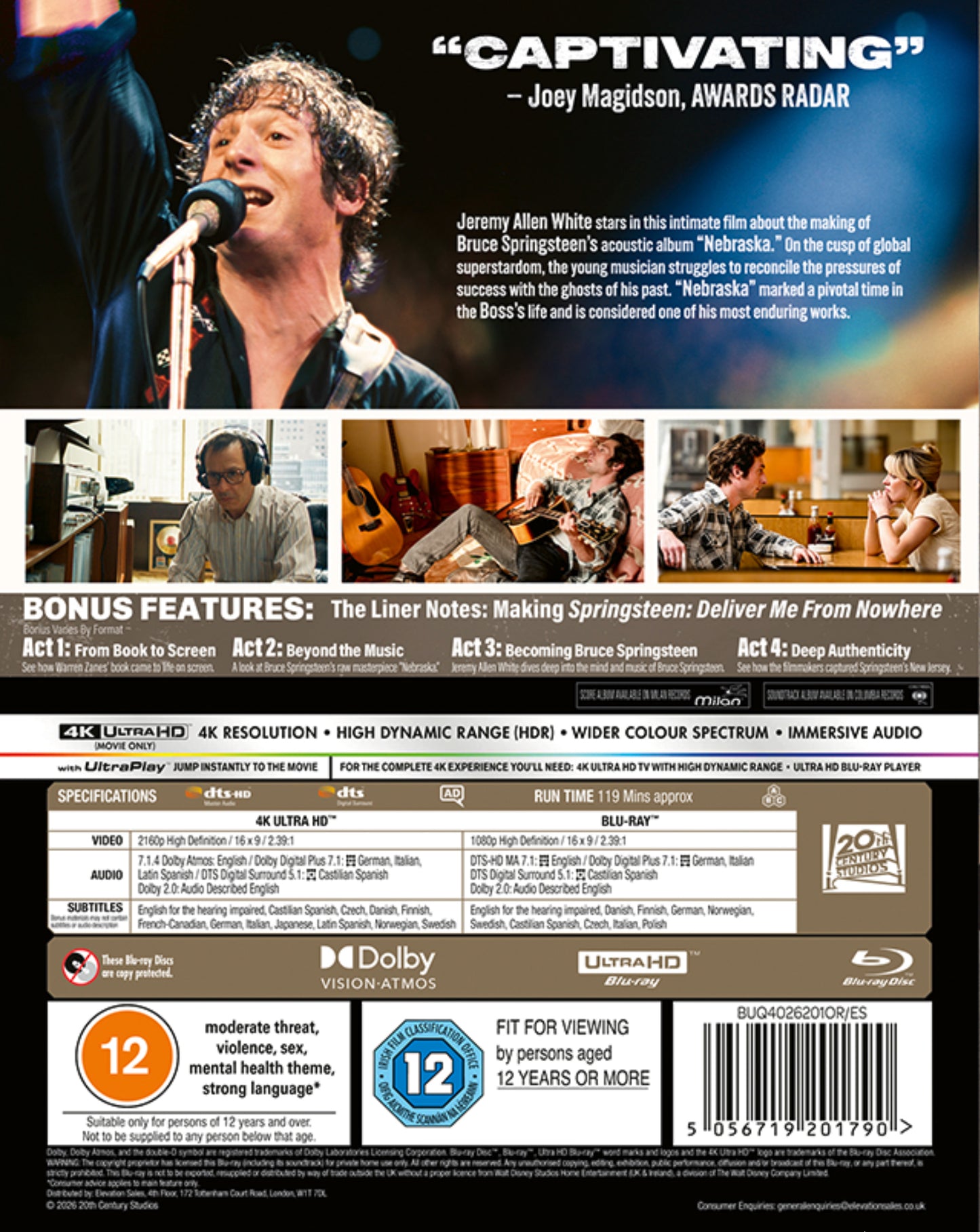 SPRINGSTEEN: DELIVER ME FROM NOWHERE UHD +BD