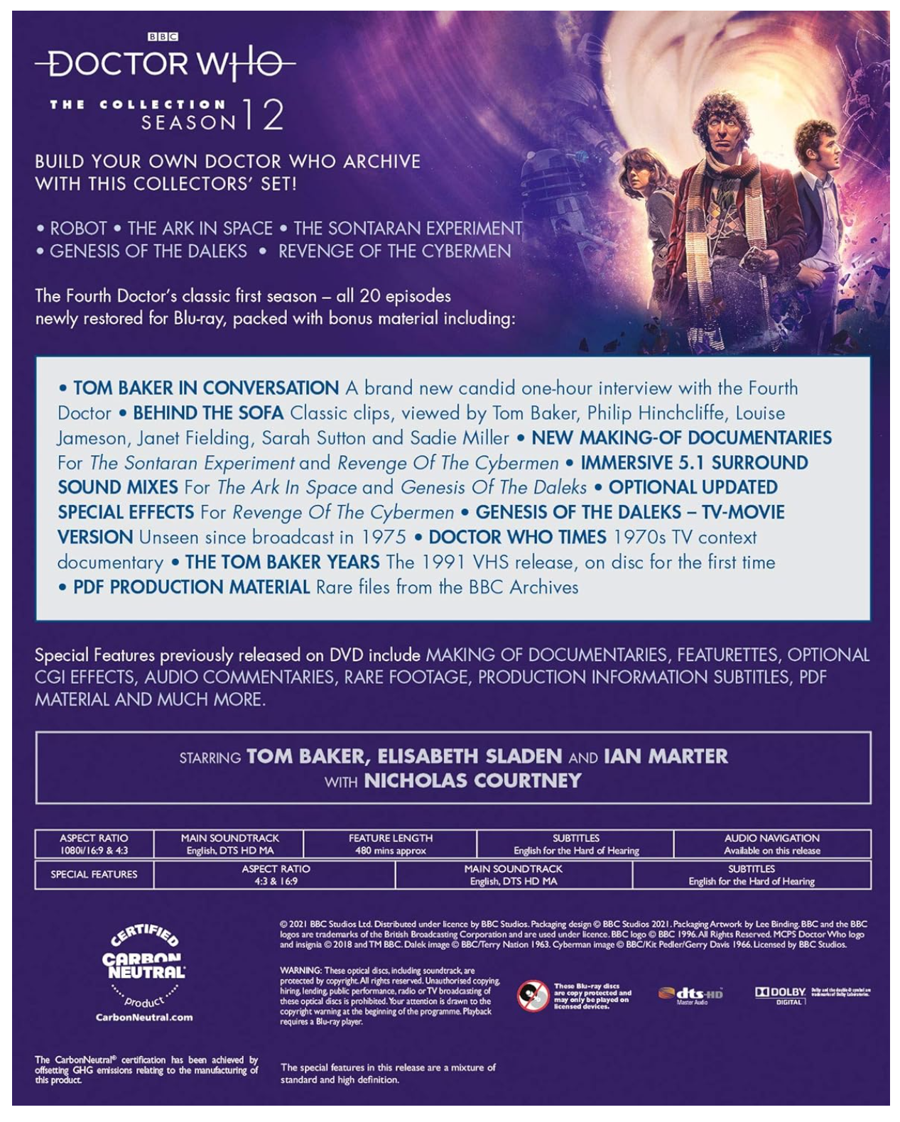 DOCTOR WHO: COMPLETE COLLECTION SEASON 12 STANDARD EDITION BLU-RAY