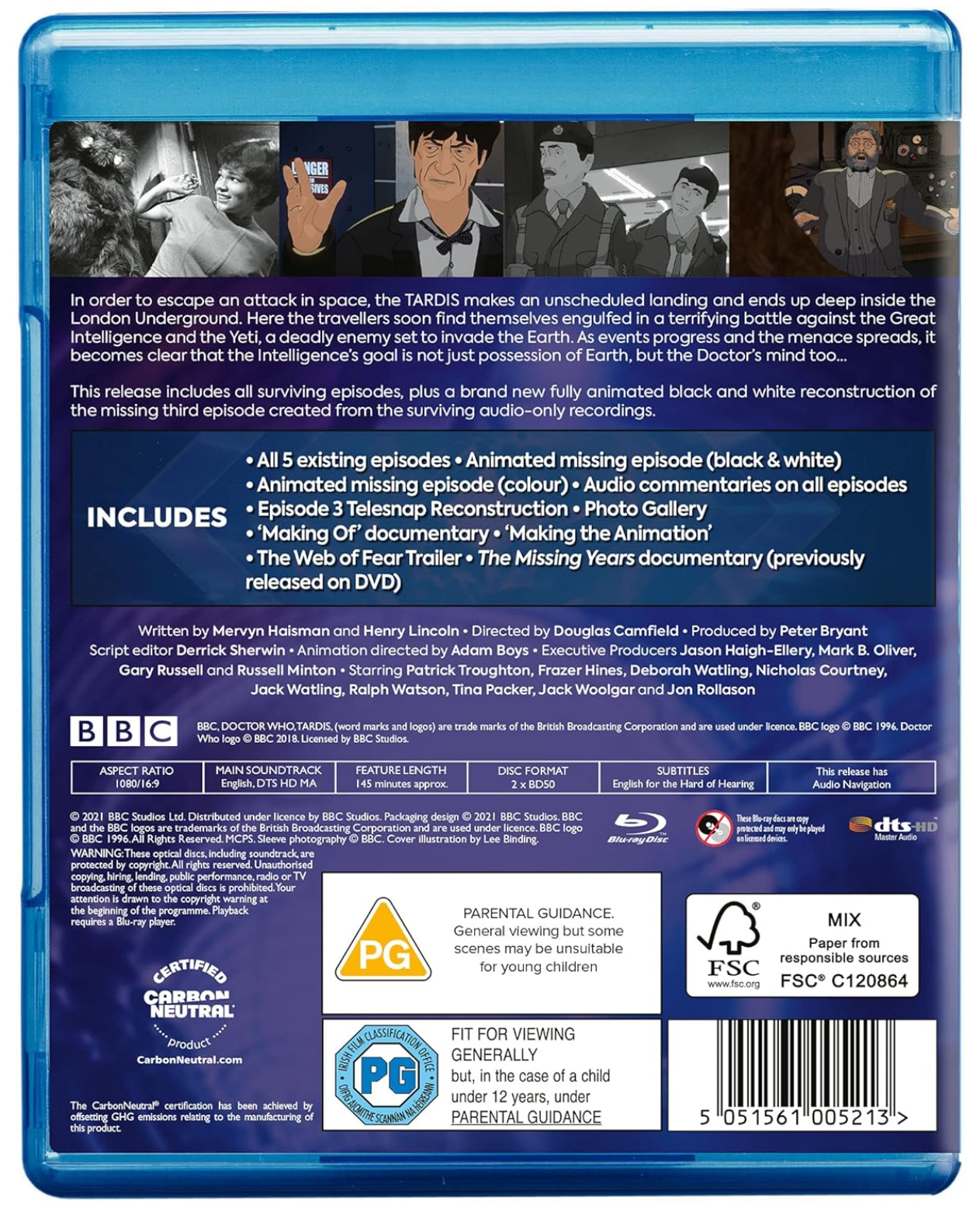DOCTOR WHO: WEB OF FEAR ANIMATION BLU-RAY
