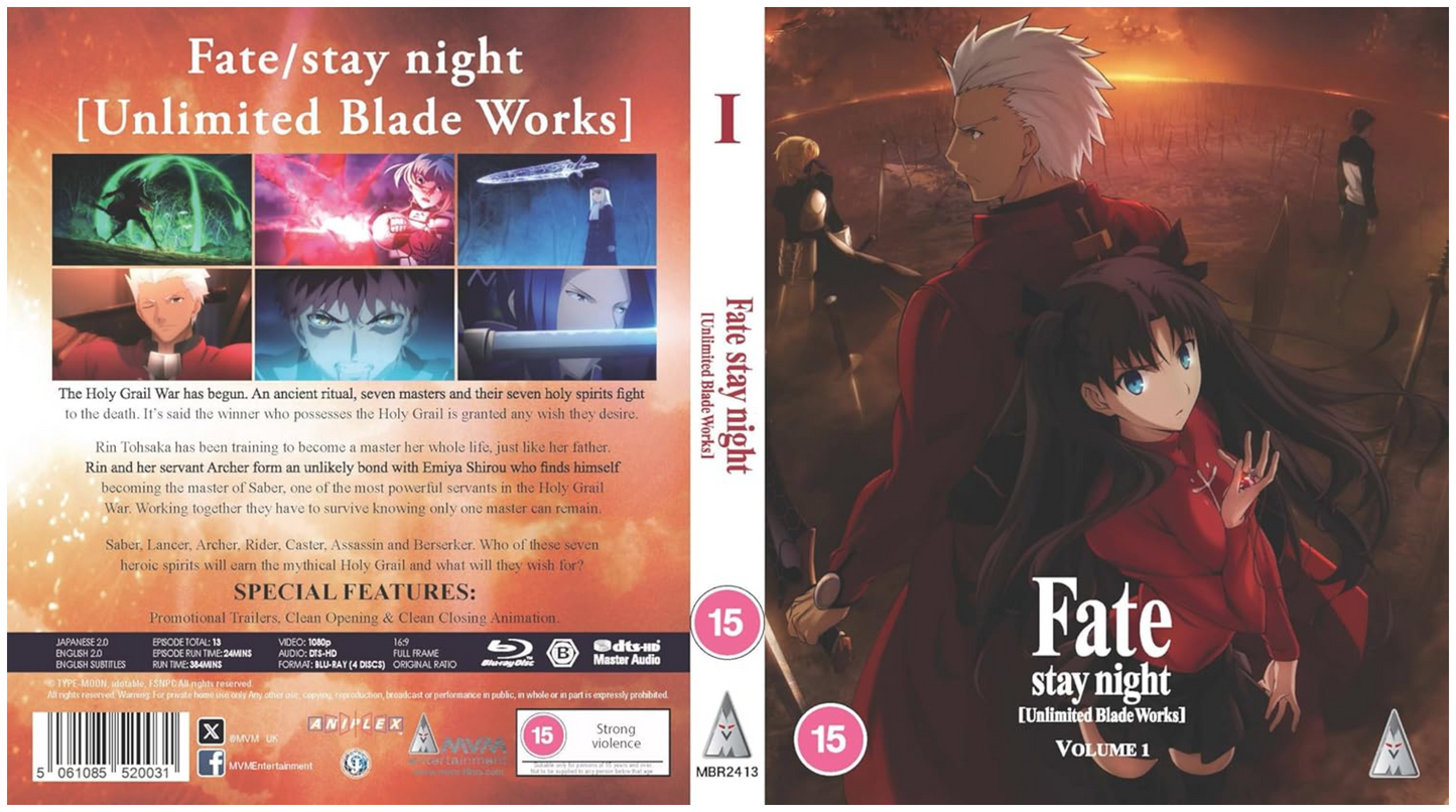 Fate Stay Night: Unlimited Bladeworks Pt1 - Blu-ray