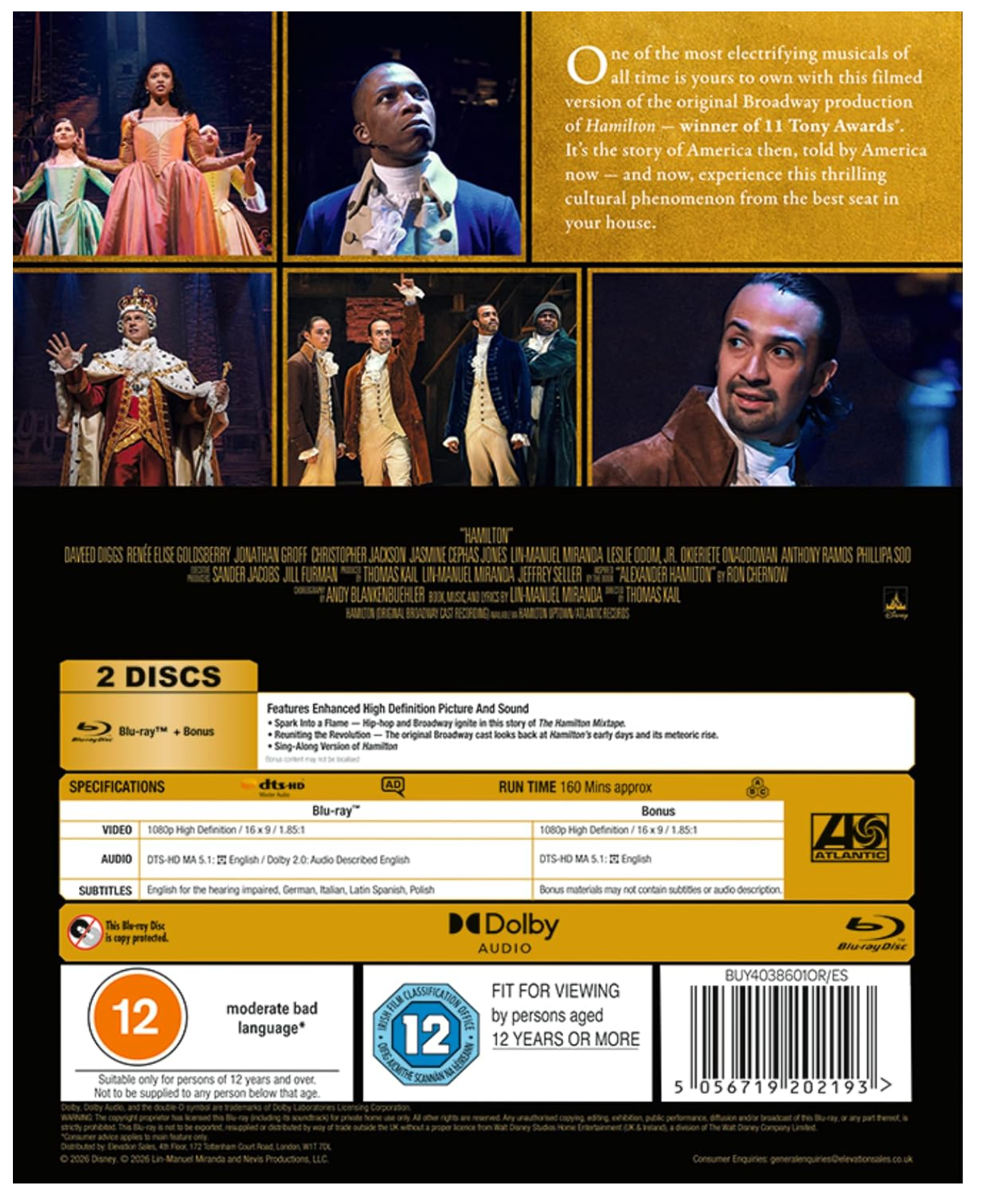 Hamilton BLU-RAY - Pre-order TBC