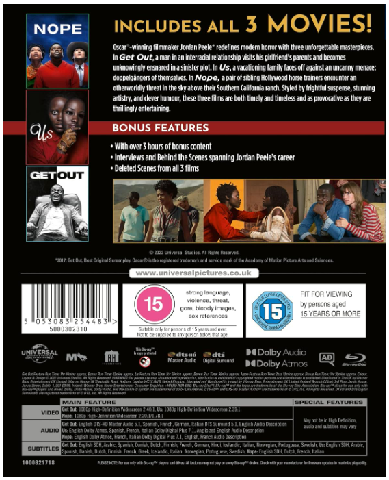 Jordan Peele 3-Movie Collection - Blu-ray