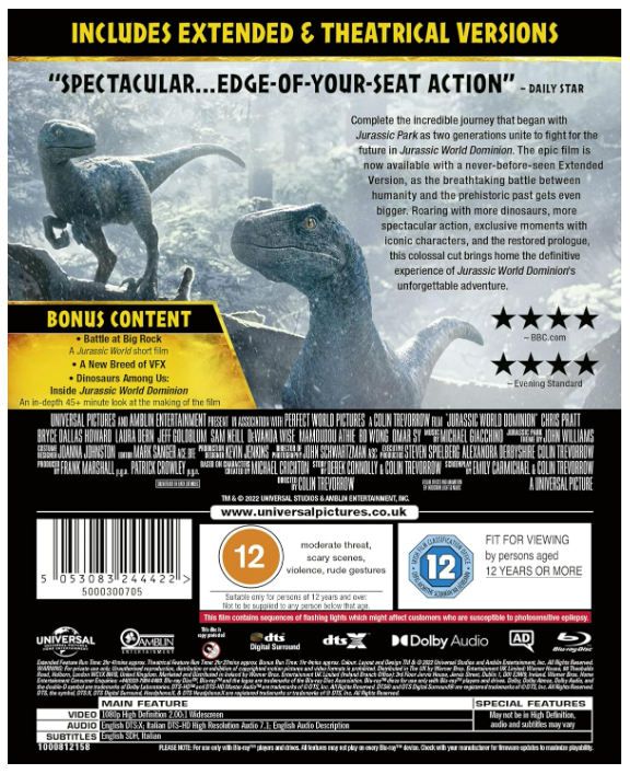 Jurassic World Dominion - Blu-ray
