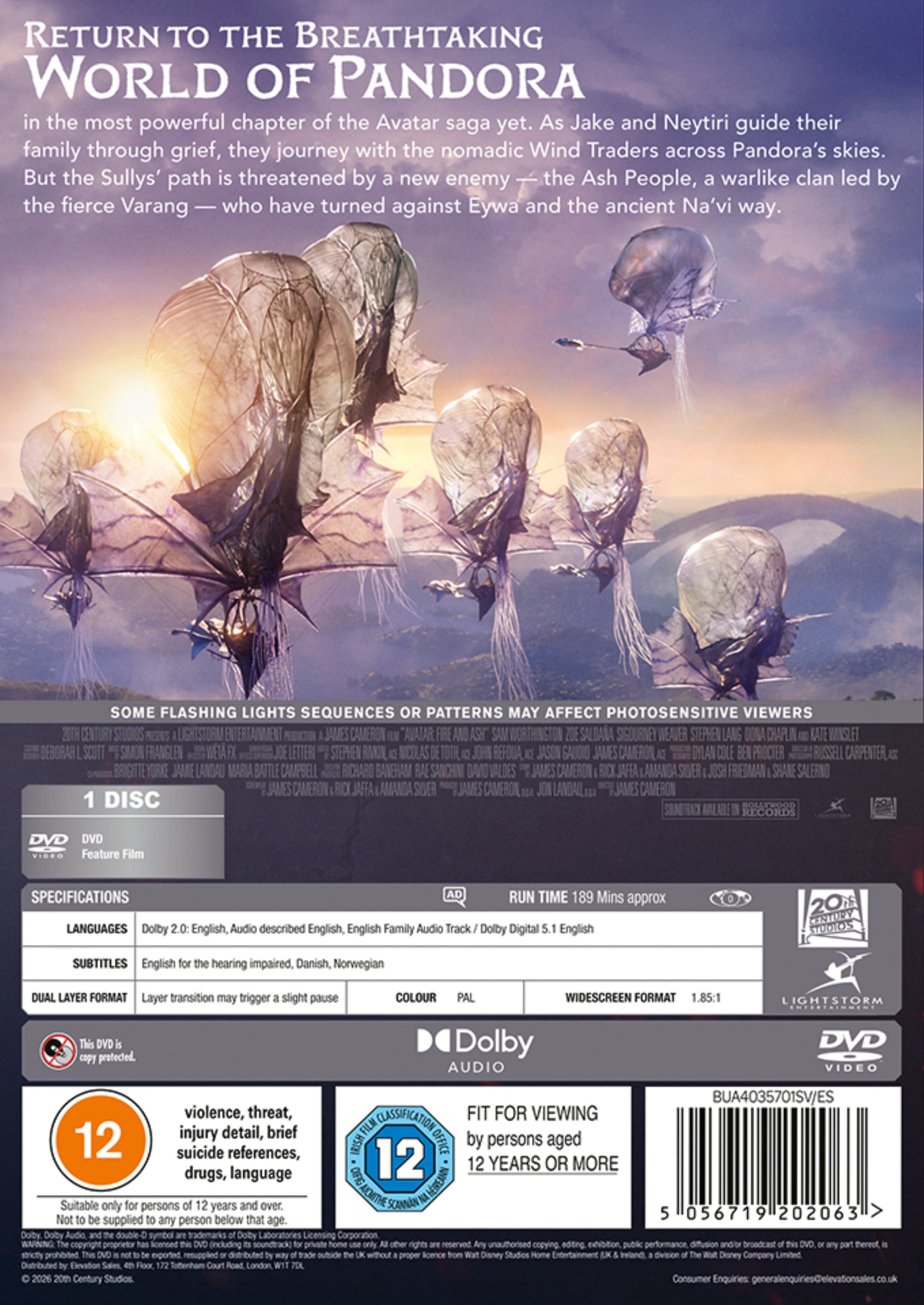 Avatar: Fire and Ash DVD