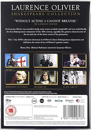 LAURENCE OLIVIER SHAKESPEARE COLLECTION DVD