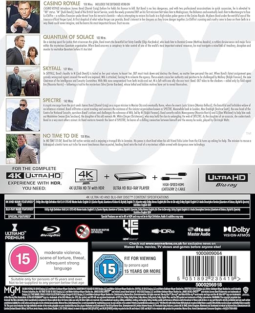 JAMES BOND: DANIEL CRAIG COLLECTION (21 - 25) - UHD