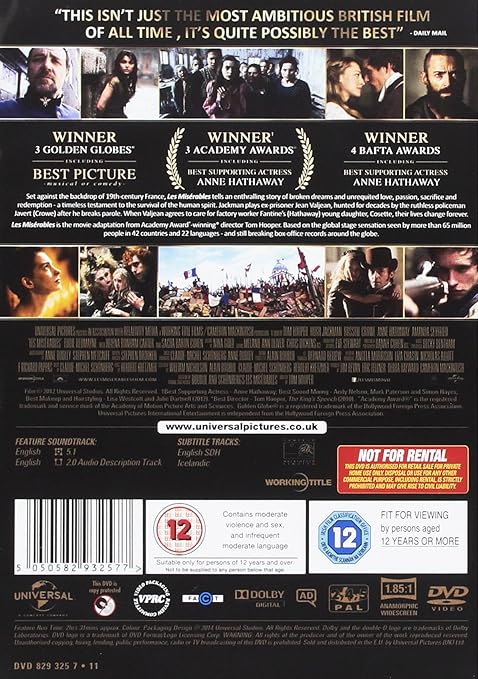 LES MISERABLES DVD