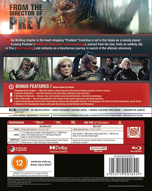 Predator Badlands UHD/BD