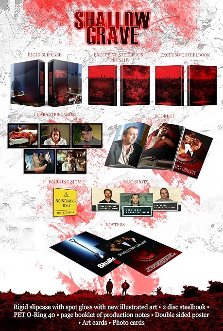 Shallow Grave Collector's Edition 4k UHD & Blu-Ray Steelbook - PRE-ORDER-TBC