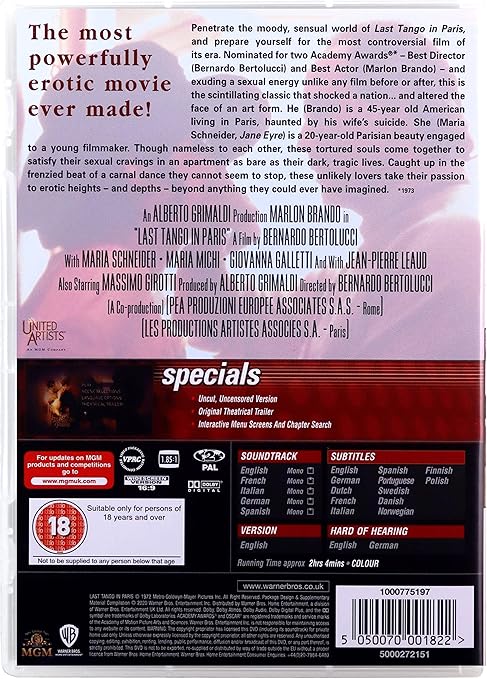 LAST TANGO IN PARIS - DVD