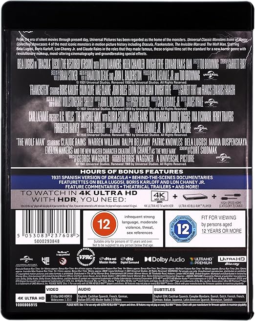 Universal Classic Monsters: Icons of Horror Collection 4K Ultra-HD Blu-ray