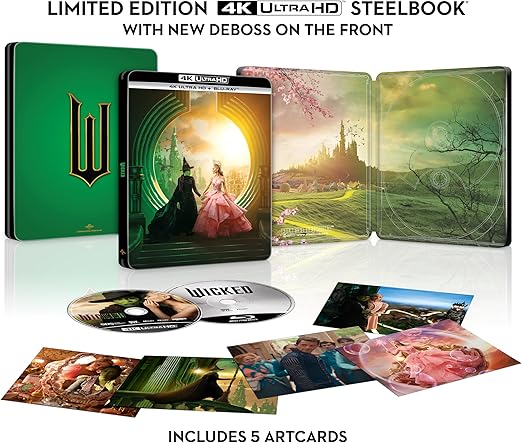 Wicked 4K UHD & Blu-Ray Limited Edition Steelbook & Artcards - PRE-ORDER TBC