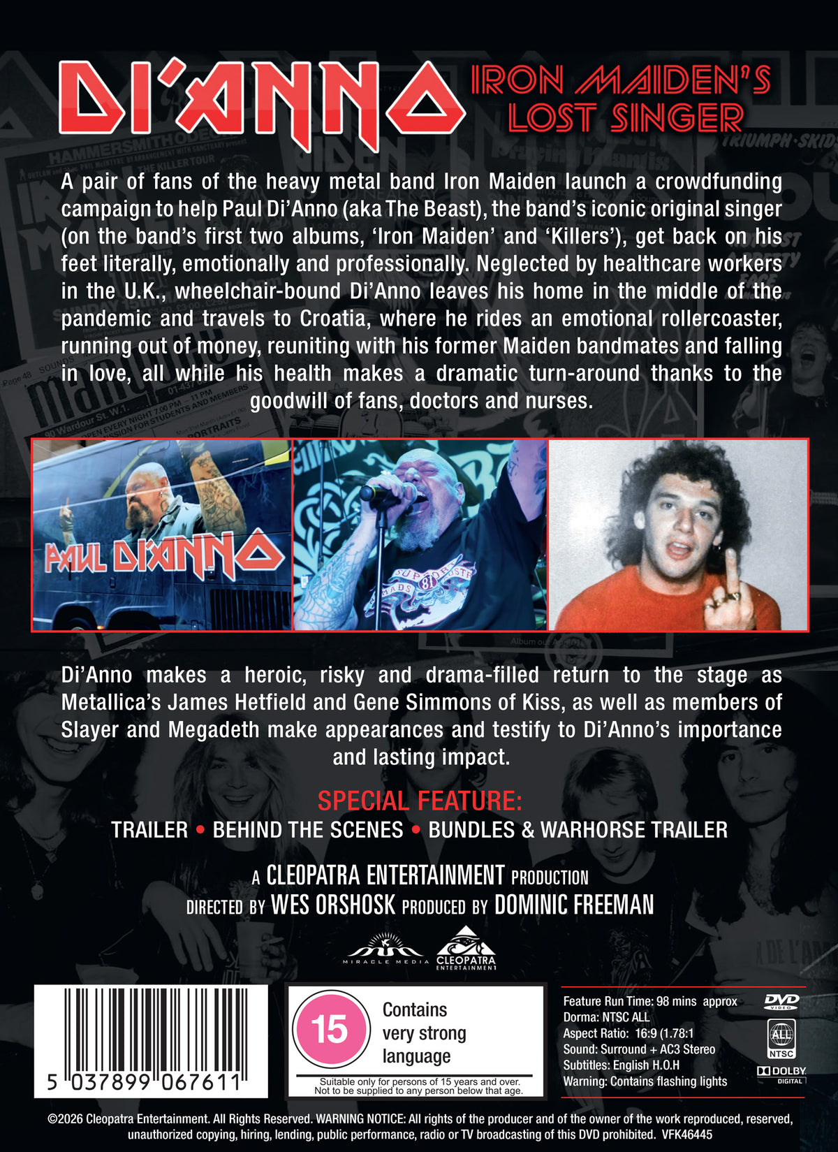 Di'Anno: Iron Maiden's Lost Singer [DVD] - PRE-ORDER-16-NOVEMBER-2026