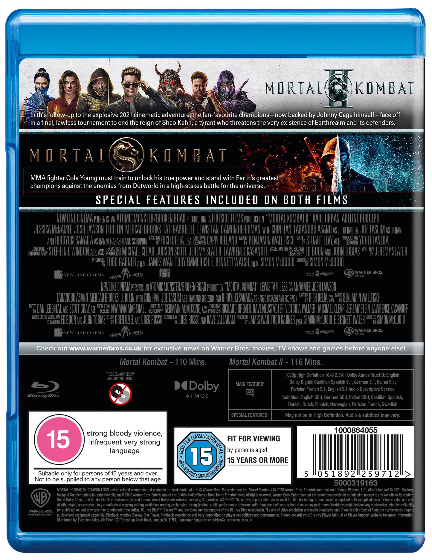 Mortal Kombat 2 Film Collection [Mortal Kombat (2021) Mortal Kombat II(2026)] [Blu-ray] [2026] - PRE-ORDER-20-JULY-2026