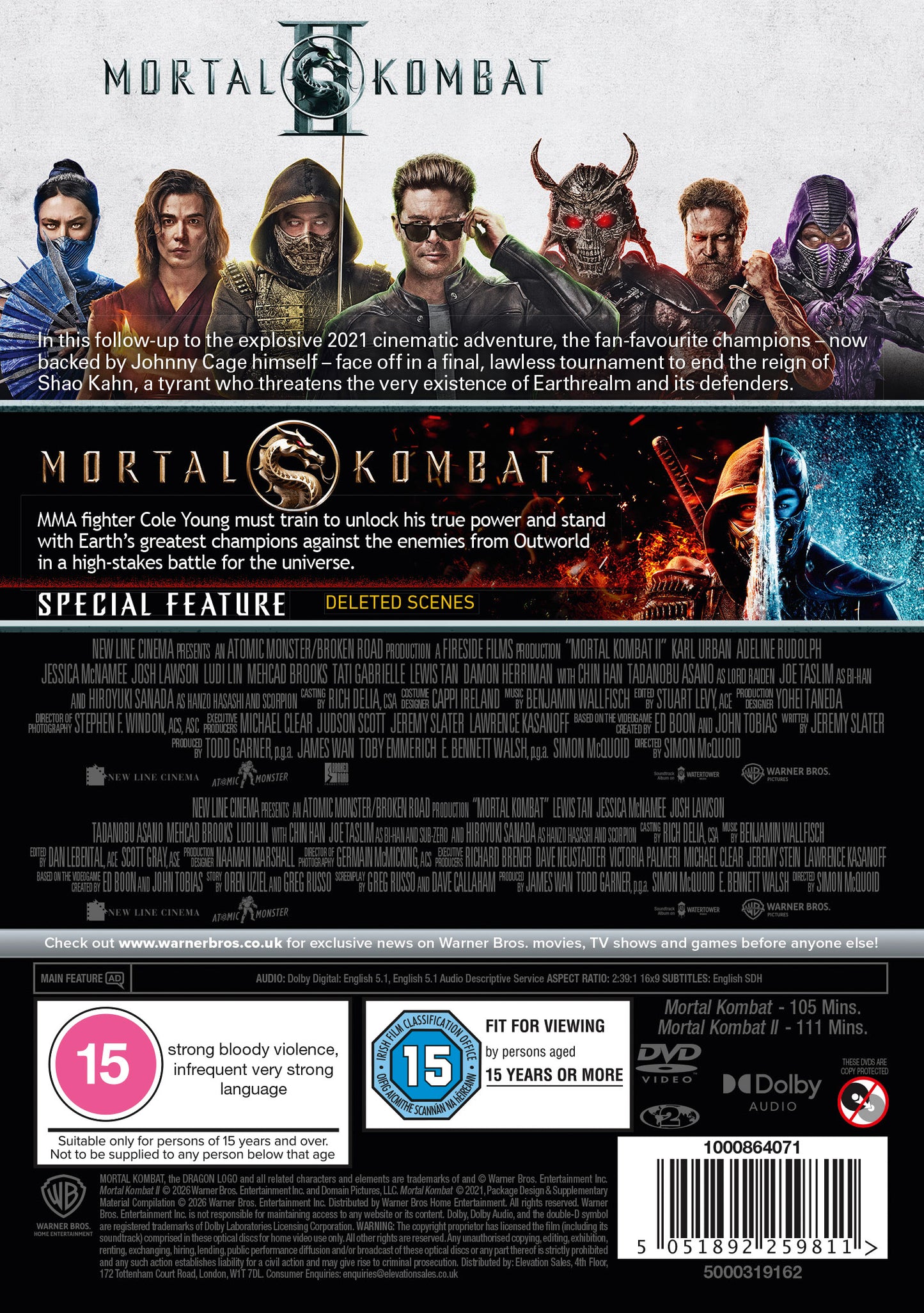 Mortal Kombat 2 Film Collection [Mortal Kombat (2021) Mortal Kombat II (2026)] [DVD] [2026] - PRE-ORDER-20-JULY-2026