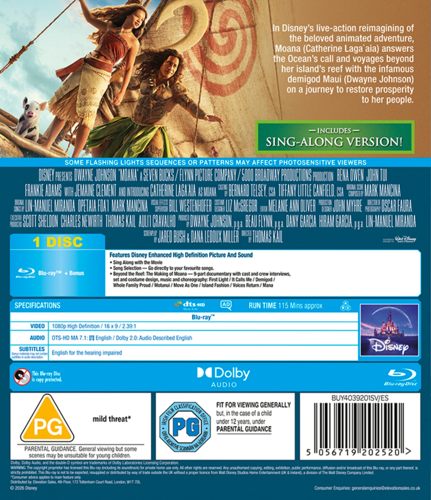 Disney's Moana (Live action) BLU-RAY - PRE-ORDER-12-OCTOBER-2026
