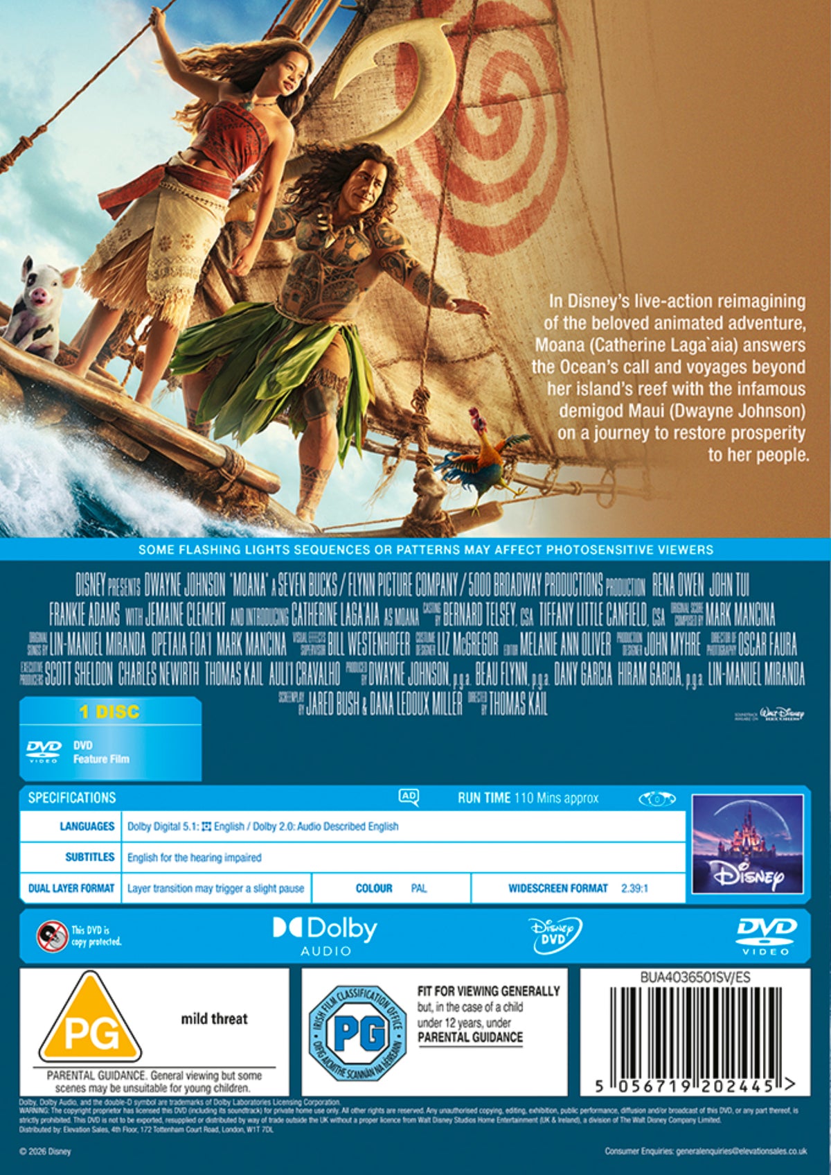 Disney's Moana (Live action) DVD - PRE-ORDER-12-OCTOBER-2026