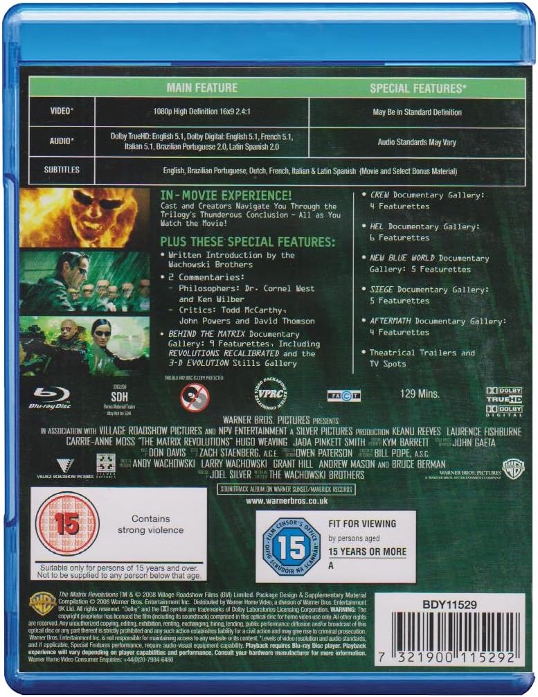 THE MATRIX REVOLUTIONS - Blu-ray - Pre-order 29-Jun-2026