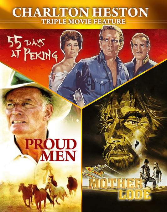 Charlton Heston Triple Bill - Mother Lode, 55 Days in Peking & Proud Men (Blu-Ray)