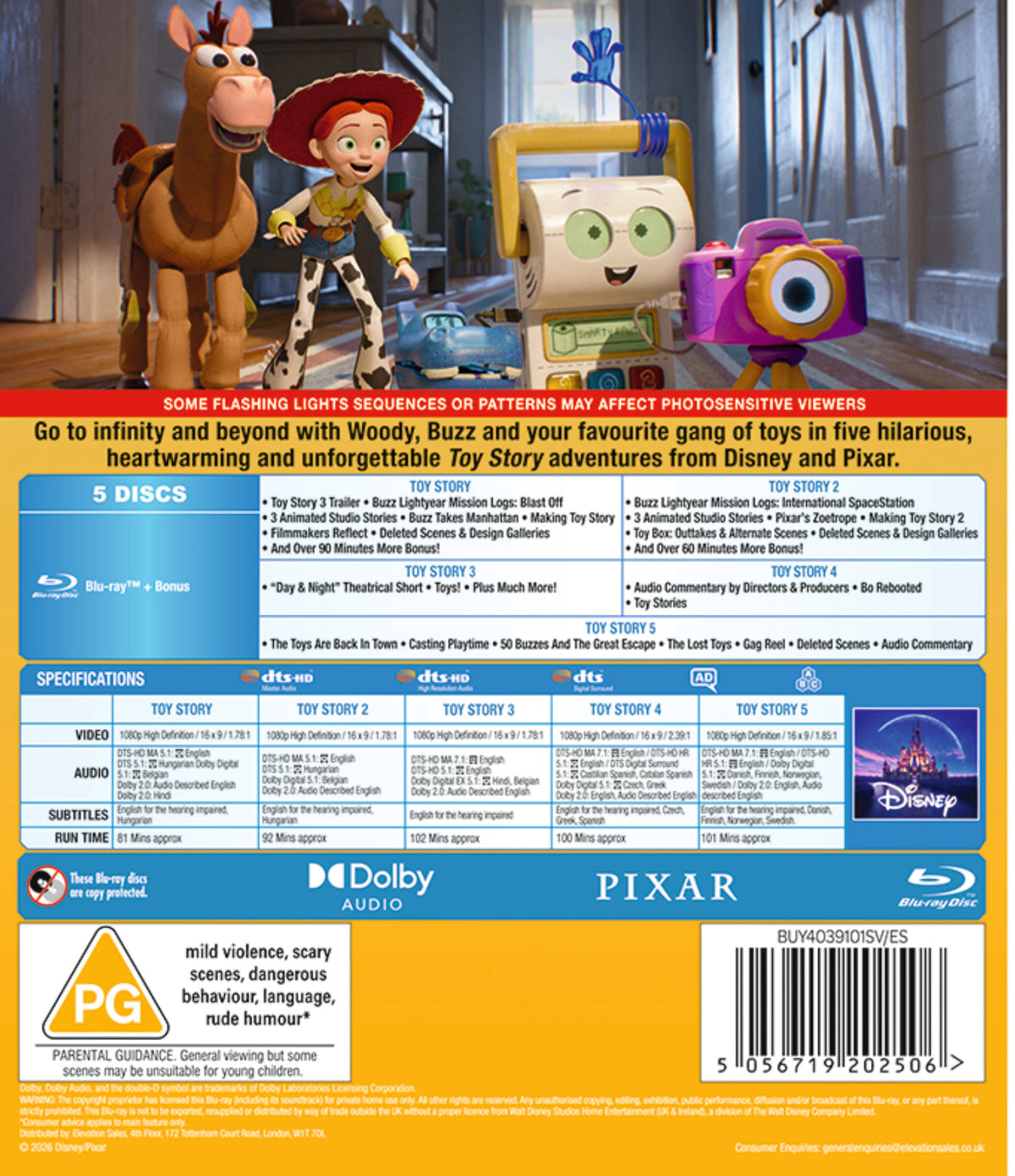 Disney Pixar's Toy Story - 5 Movie Collection BLU-RAY