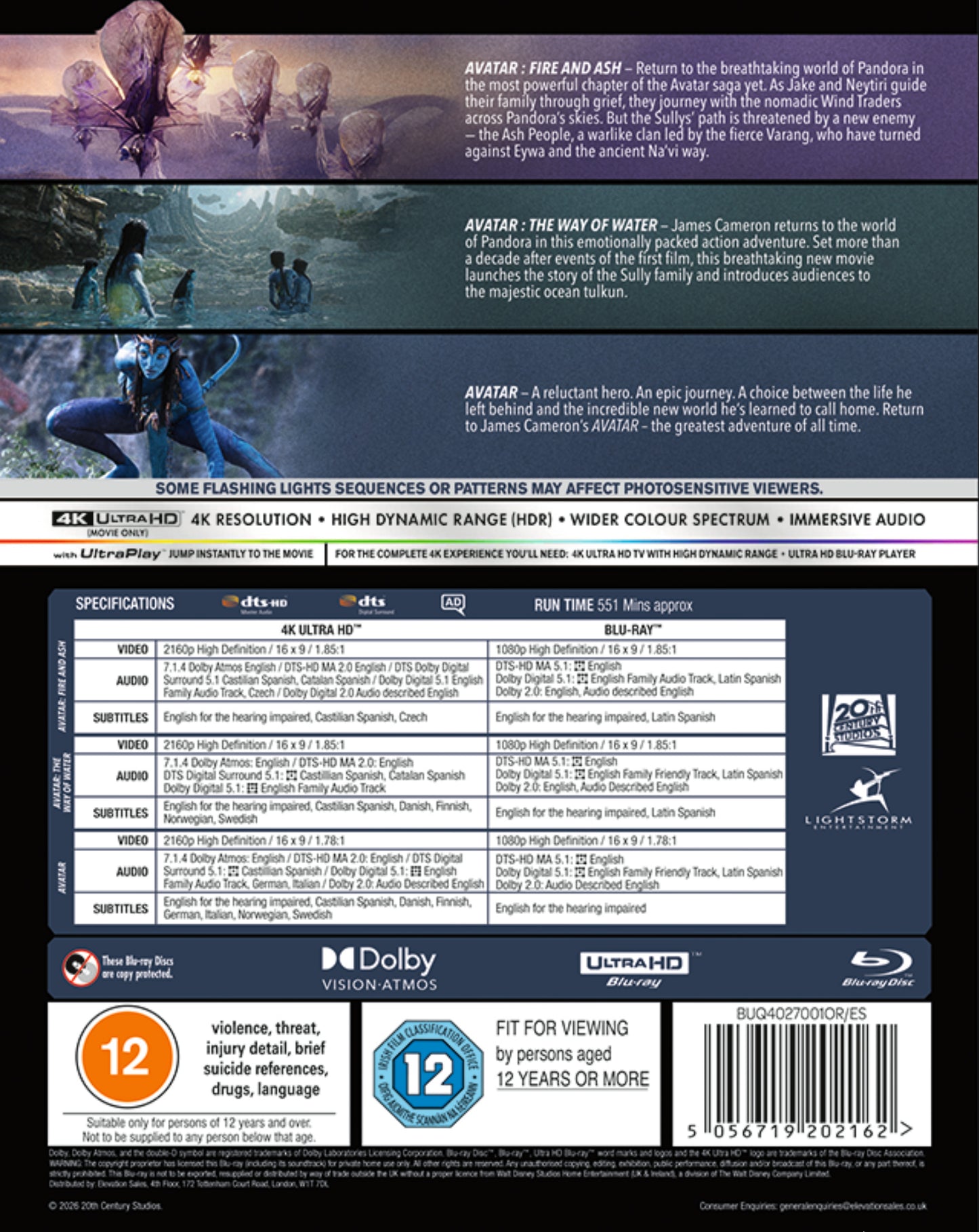 Avatar 3 Movie Collection UHD + Blu-ray
