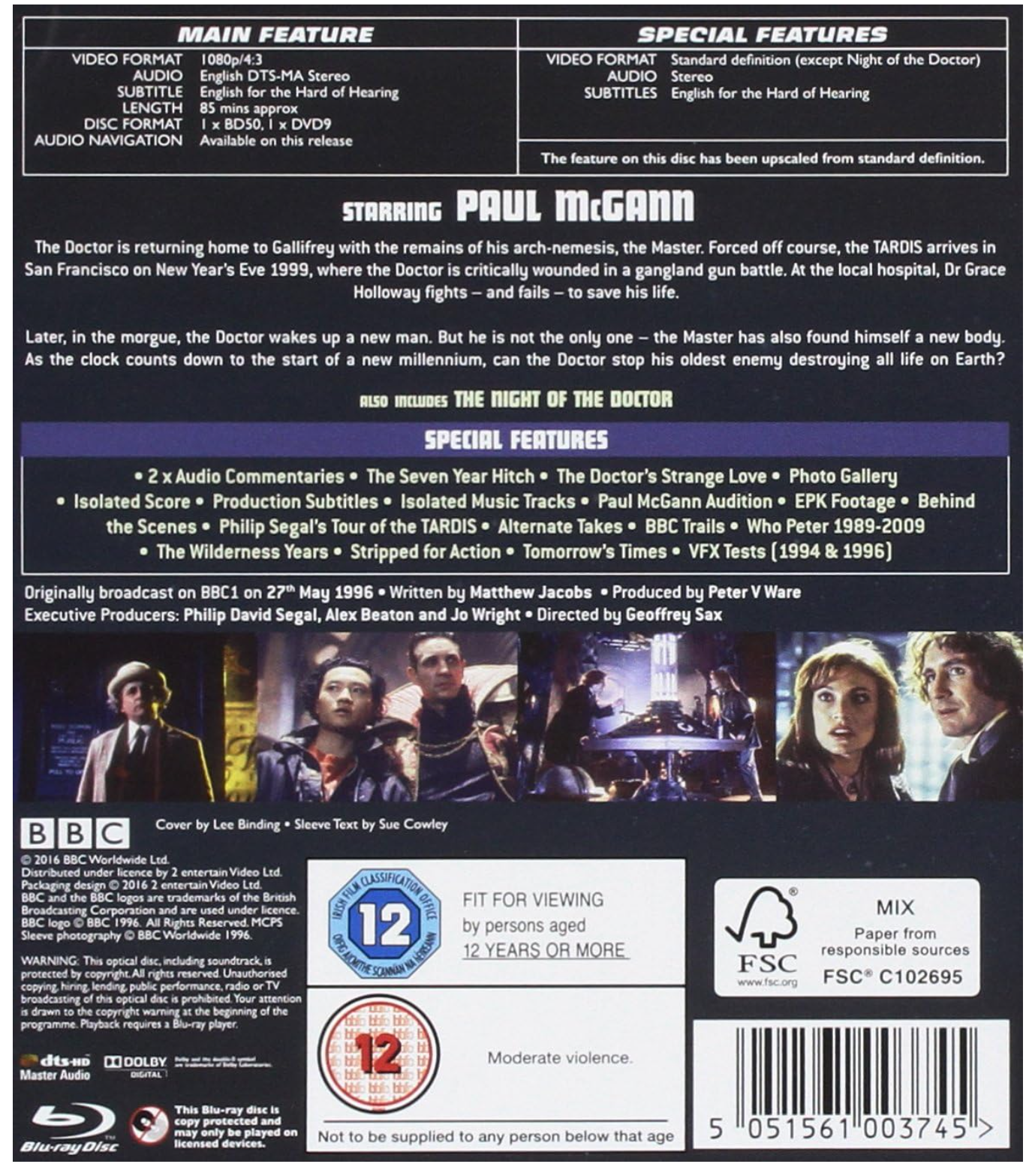 DOCTOR WHO: THE MOVIE BLU-RAY