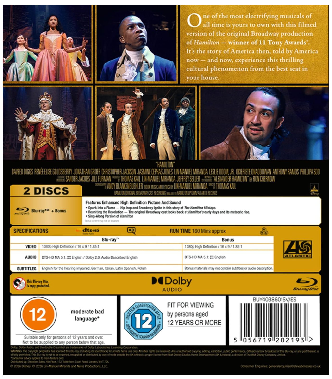 Hamilton BLU-RAY - Pre-order TBC