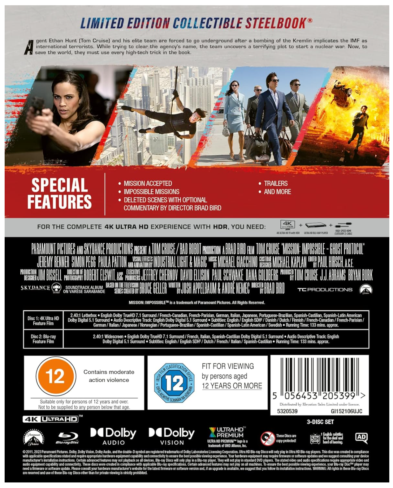 MISSION IMPOSSIBLE GHOST PROTOCOL UHD BD STEEL