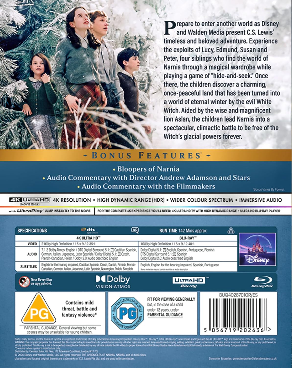 The Chronicles of Narnia: The Lion, The Witch and the Wardrobe - UHD+BD - Pre-order 14 December 2026