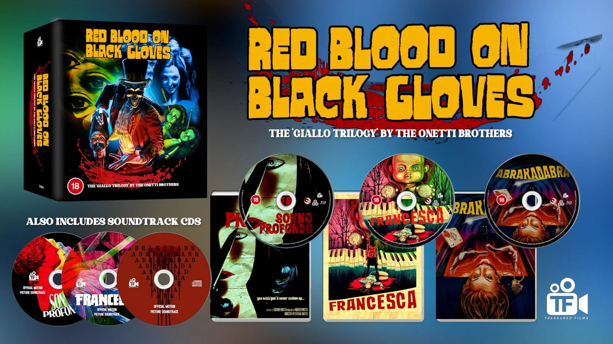 RED BLOOD ON BLACK GLOVES: THE GIALLO TRILOGY BY THE ONETTI BROTHERS - PRE-ORDER- 9 - NOVEMBER-2026
