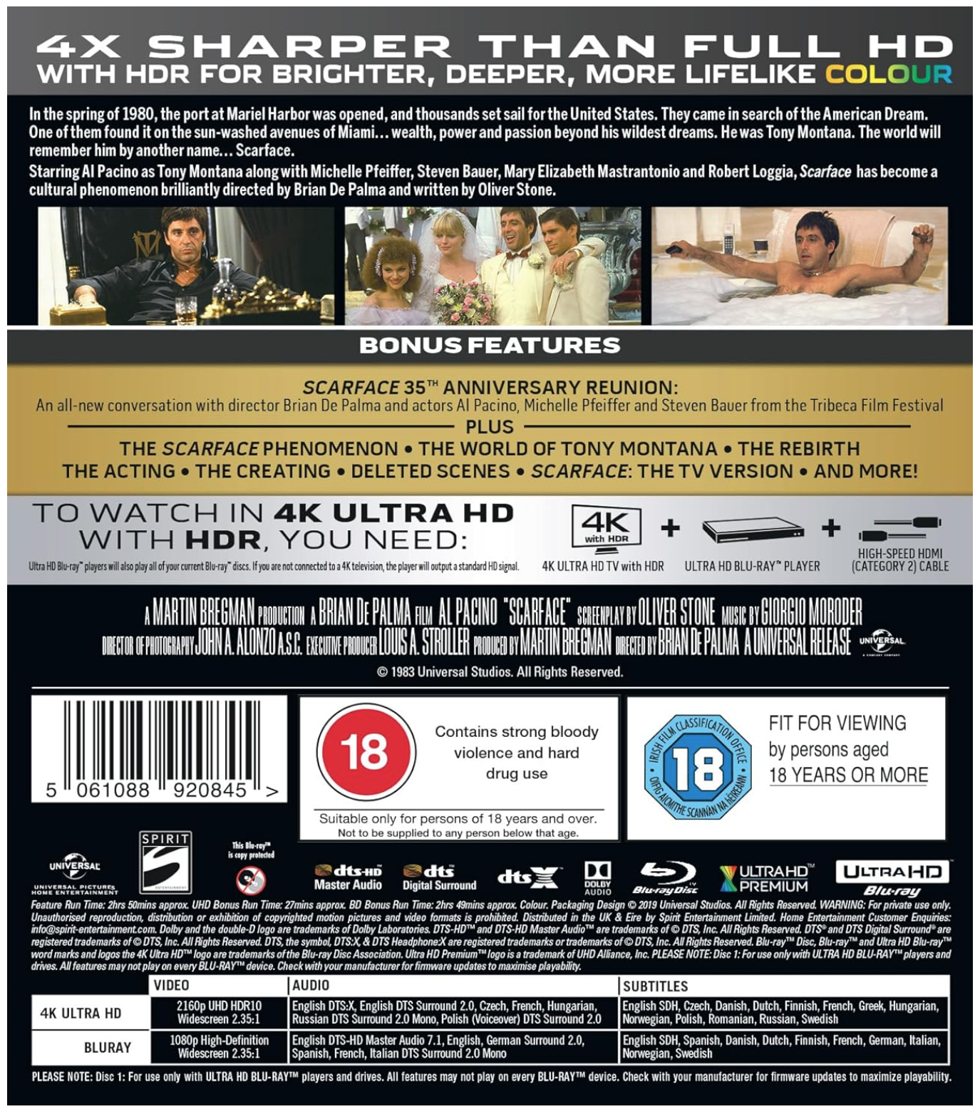 Scarface UHD & Blu-Ray