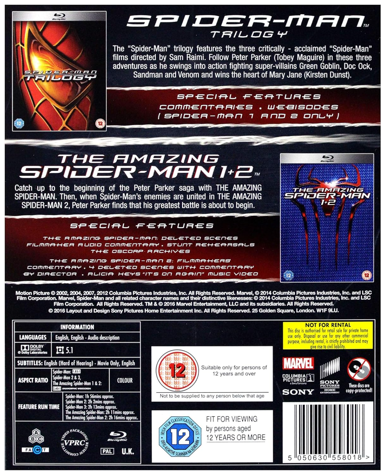 AMAZING SPIDER-MAN, THE 1&2 & SPIDER-MAN 1-3