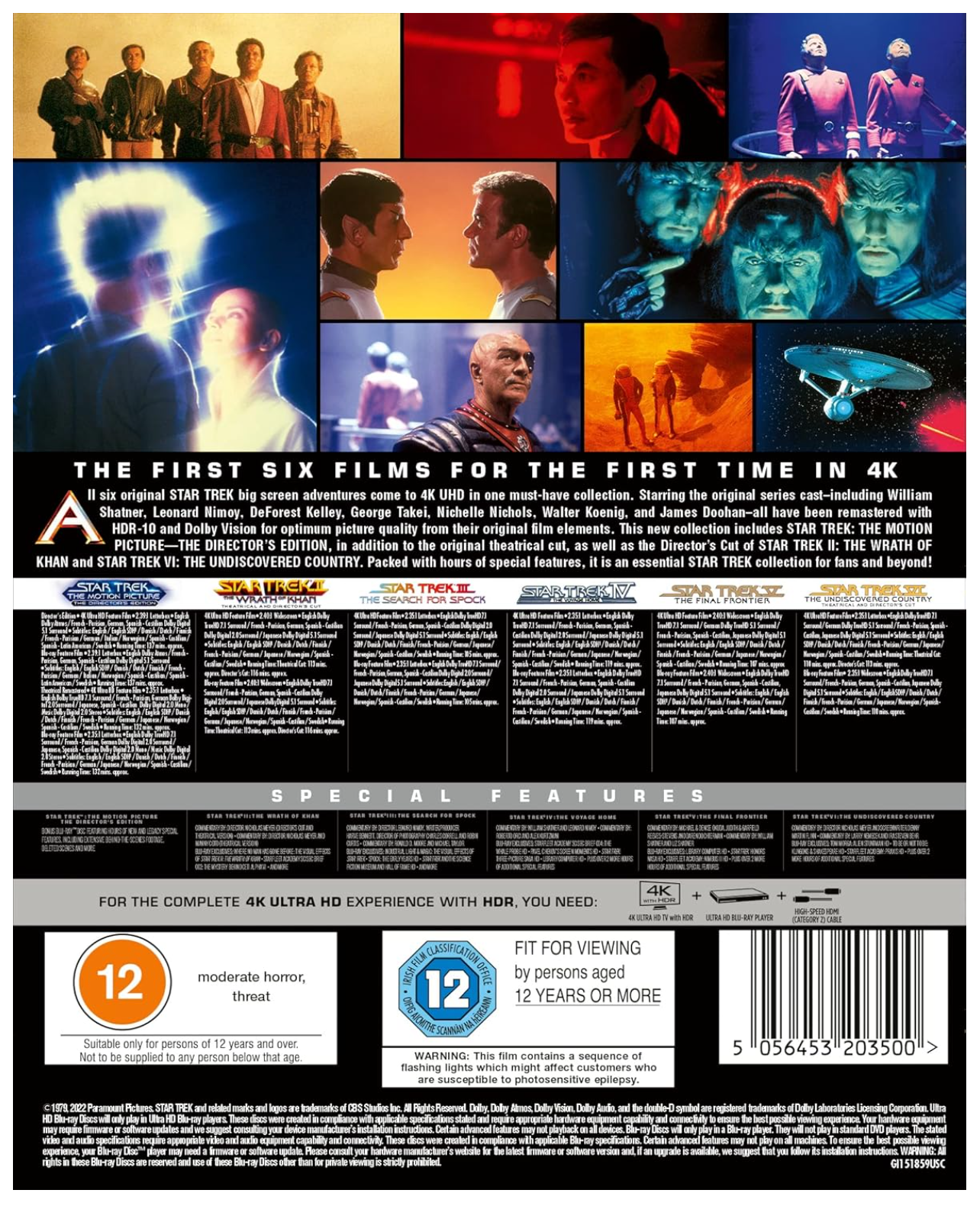 STAR TREK: THE ORIGINAL MOTION PICTURE COLLECTION (1-6) 4K+BD