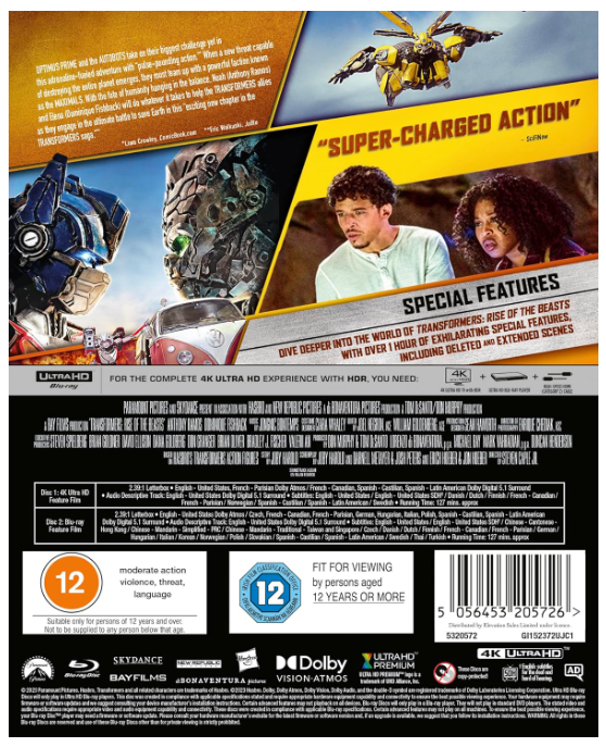 TRANSFORMERS RISE OF THE BEASTS UHD BD STEELBK